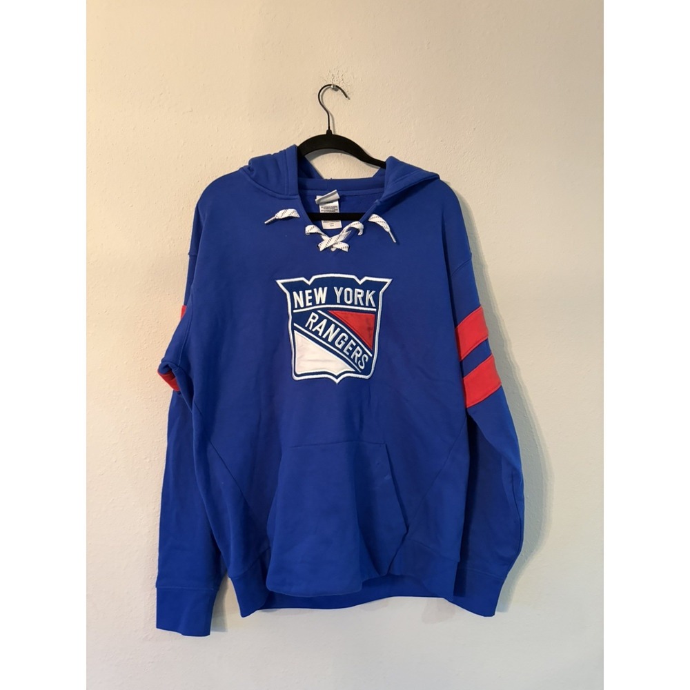 New York Rangers hockey jersey‎ Hoodie Sweatshirt NHL shirt size Large 42/44